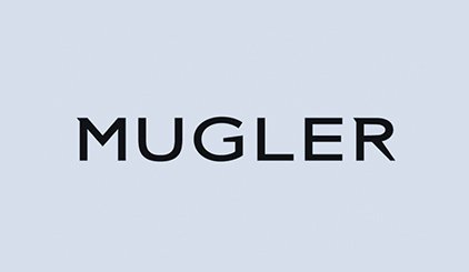 Mugler in black on gray background